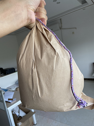 Paper bag load test with 5KG sand.jpg